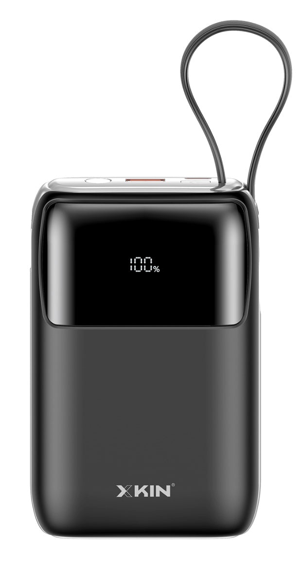20000mAh Power Bank with Built-In Cables – 22.5W USB-A, 20W USB-C, Flashlight & Lanyard