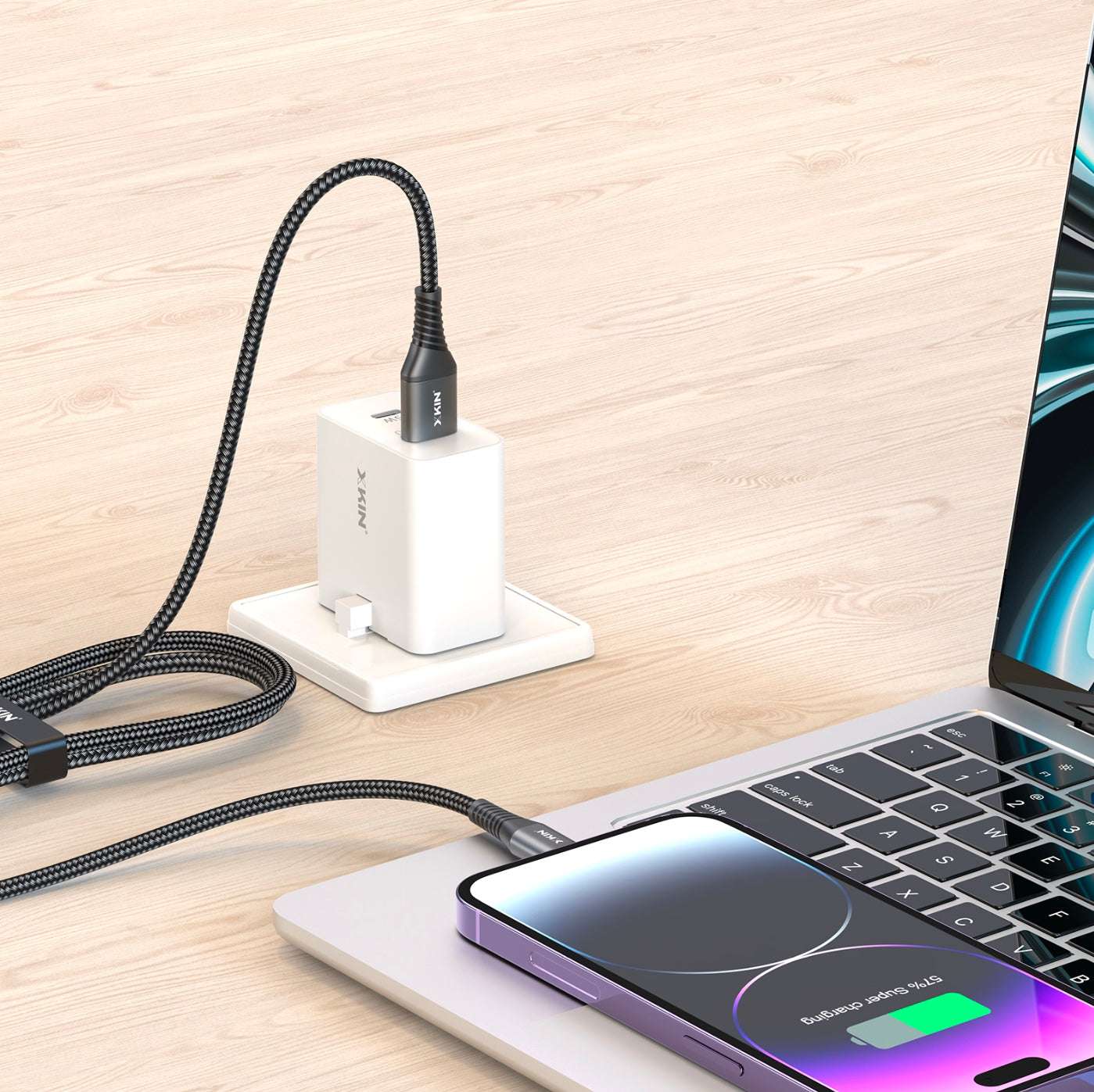 Fast Charging USB-A to 8-Pin Cable (1.2M, 5A, Nylon Braided, Sync-Ready)