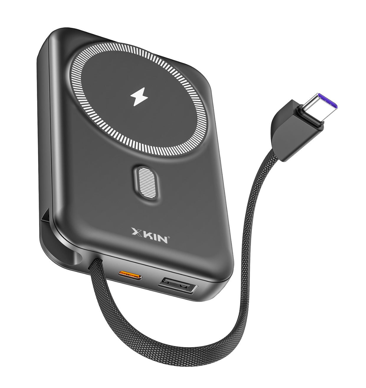 10000mAh MagSafe Power Bank – 20W USB-C + 15W Wireless Charging, Built-in Stand