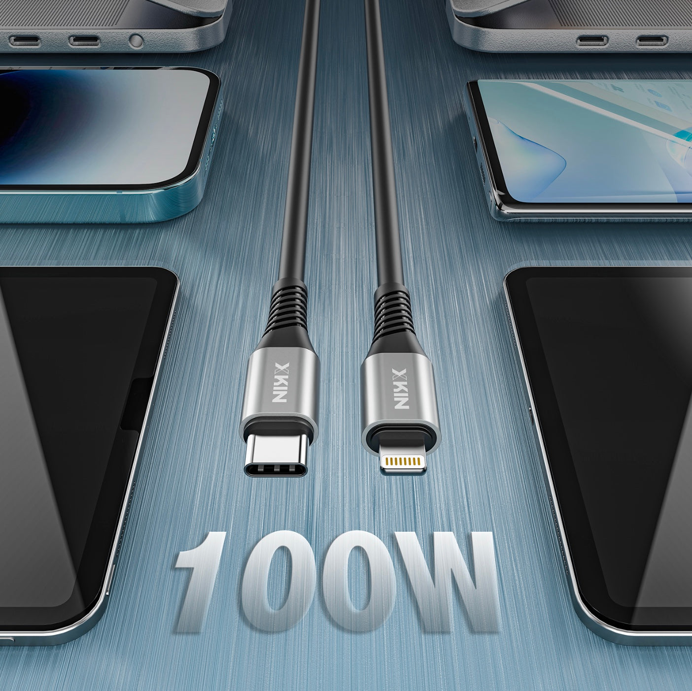 1.2M USB-C to 8-Pin-Compatible Cable – 27W Fast Charge & 480Mbps Data, Nylon Braided