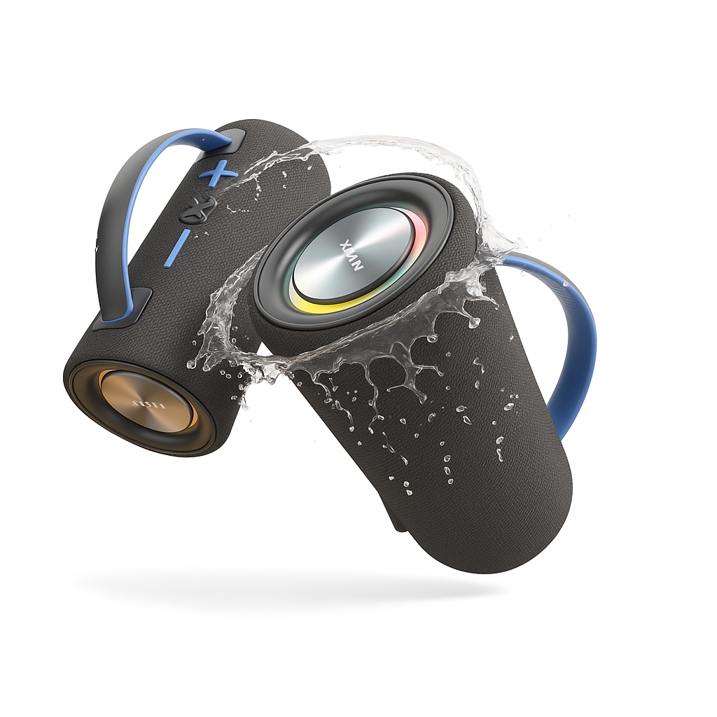Portable Wireless Speaker – RGB Lights, IPX5 Waterproof, 14H Playtime