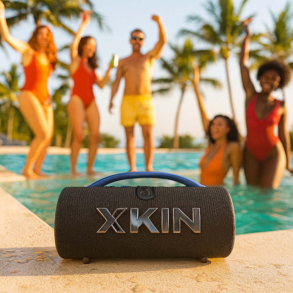 Portable Wireless Speaker – RGB Lights, IPX5 Waterproof, 14H Playtime