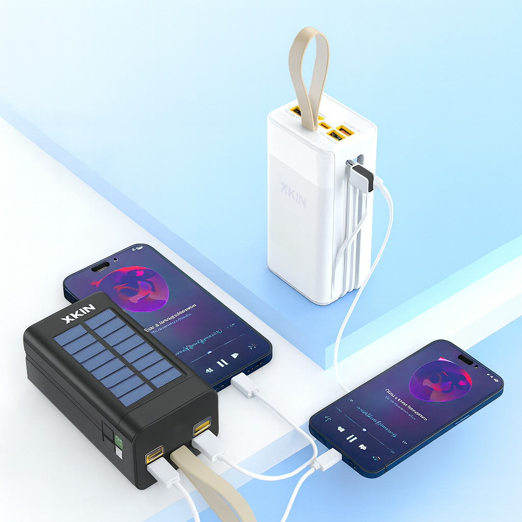Xkin 40000mAh Super Fast 45W Power Bank with Built-in Cables | LED Light