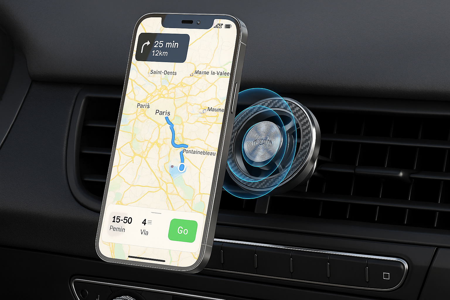 Xkin Magnetic Air Vent Car Phone Holder – Compact 360° Hands-Free Mount