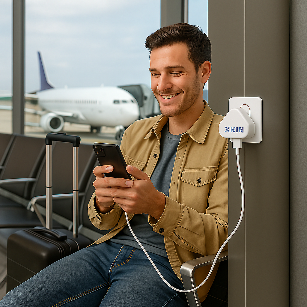Xkin 5W Power Adapter with 8-Pin Cable – Compact USB Wall Charger