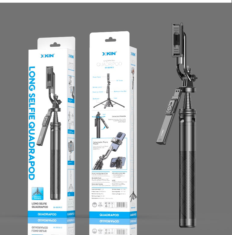 XKIN Adjustable Selfie Stick Tripod | 1.8M Extendable | 360° Phone Mount | Detachable Remote 📸🎮