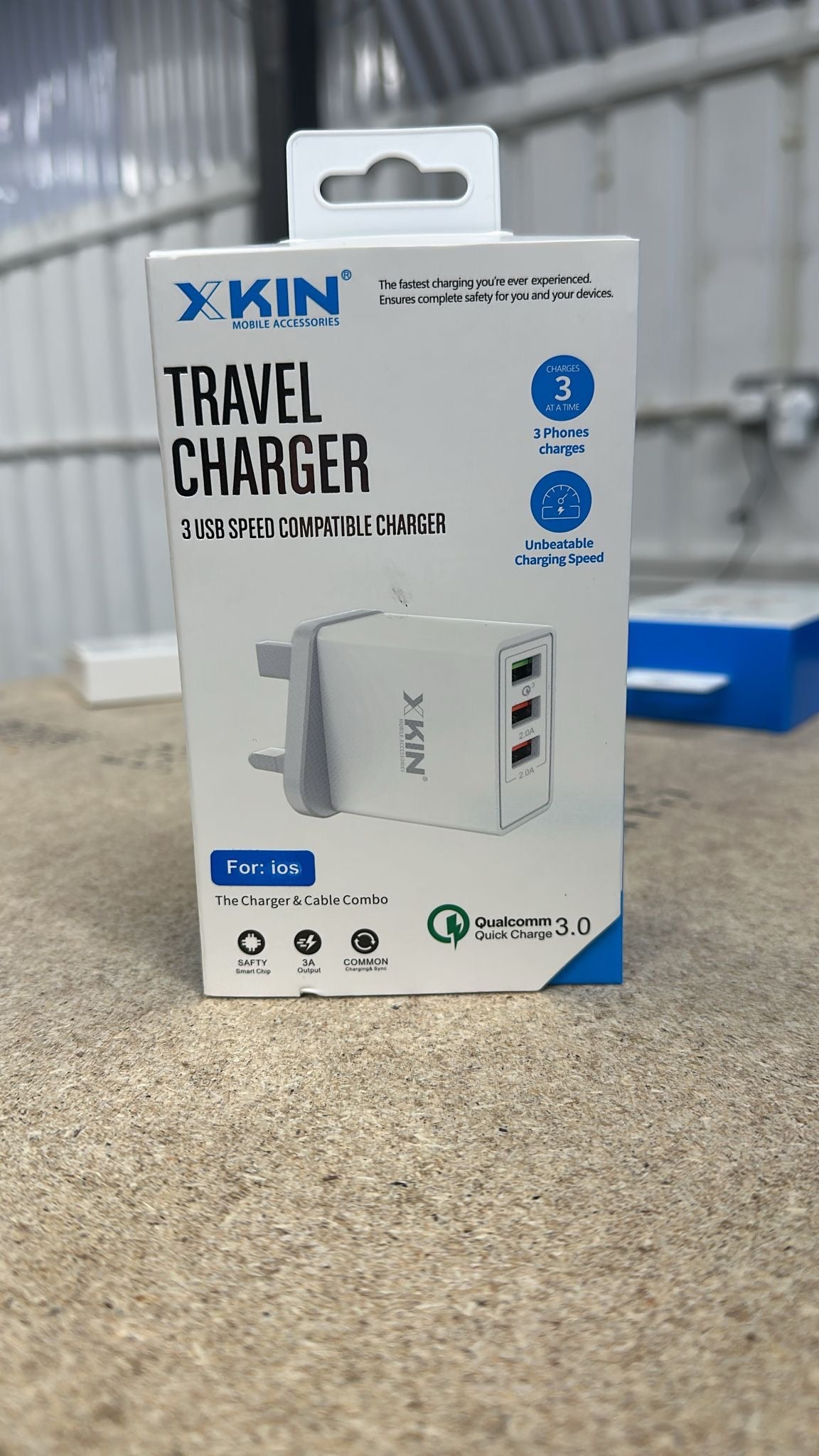 XKIN 3 USB SPEED COMPATIBLE CHARGER AND CABLE COMBO