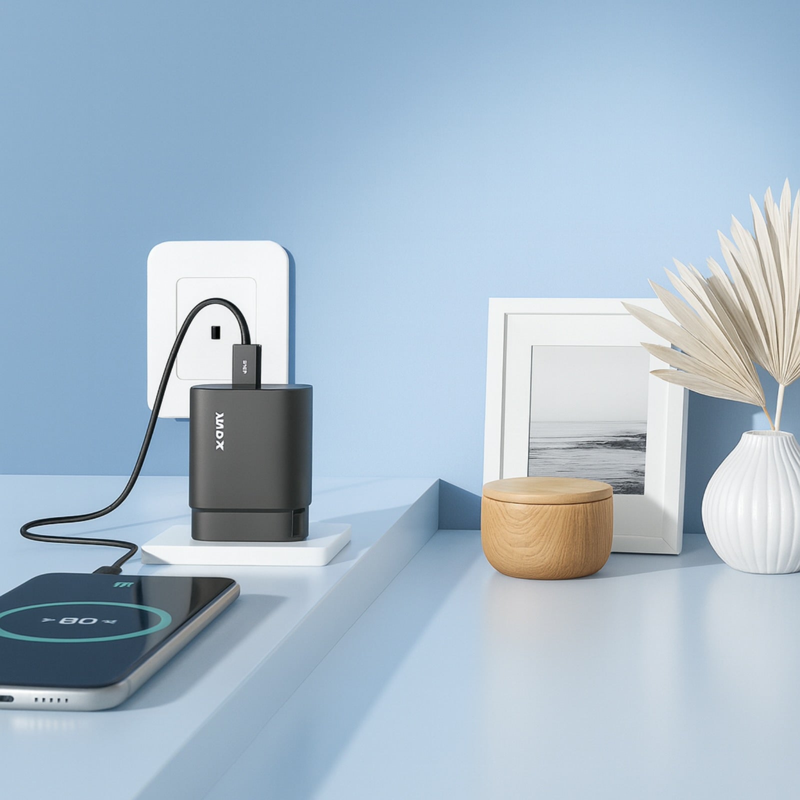 Xkin 45W USB-C Charger with Cable – Fast PD Wall Adapter for Laptops, Tablets & Phones