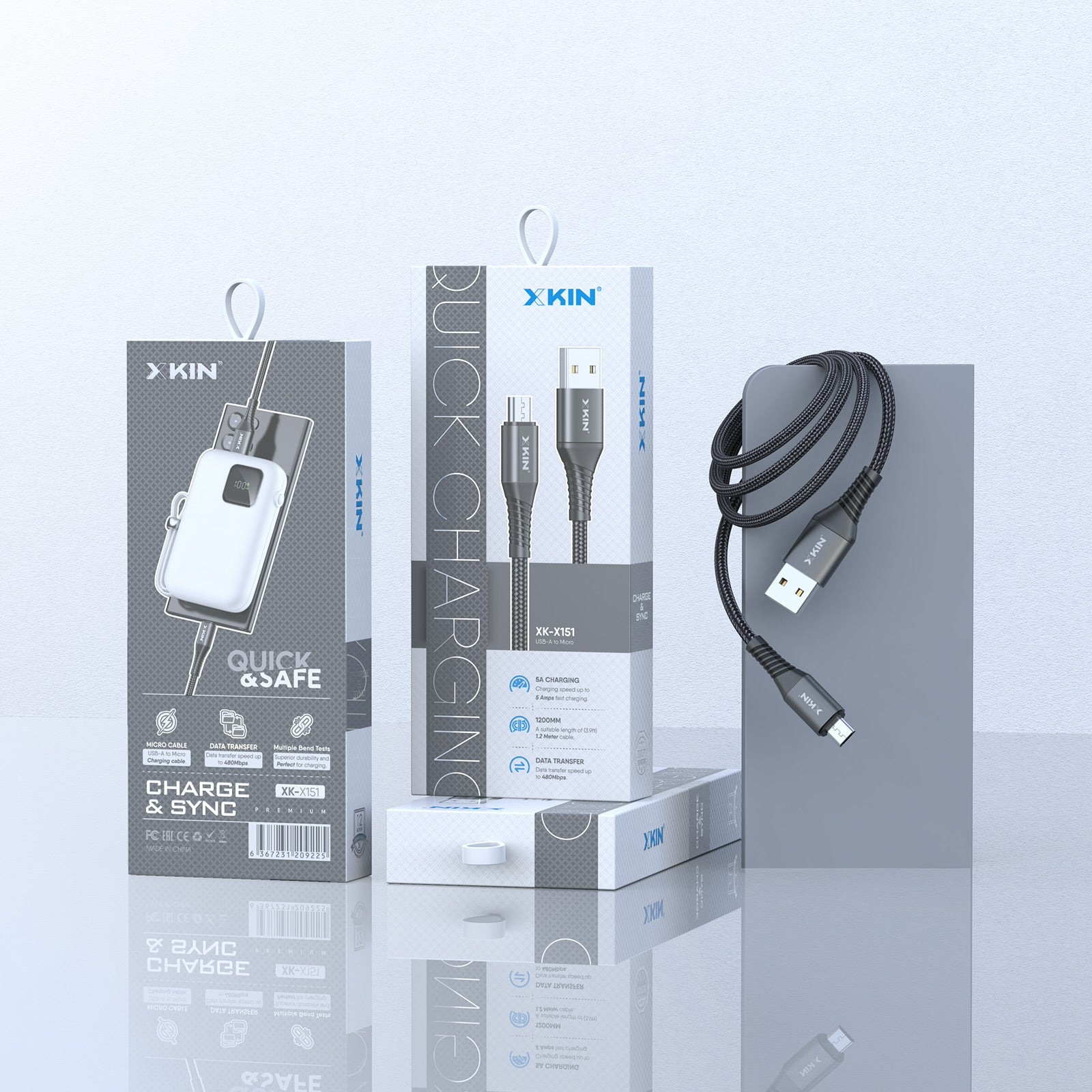 Xkin USB to Micro USB Cable – Fast Charging & Data Sync Cord for Android Devices