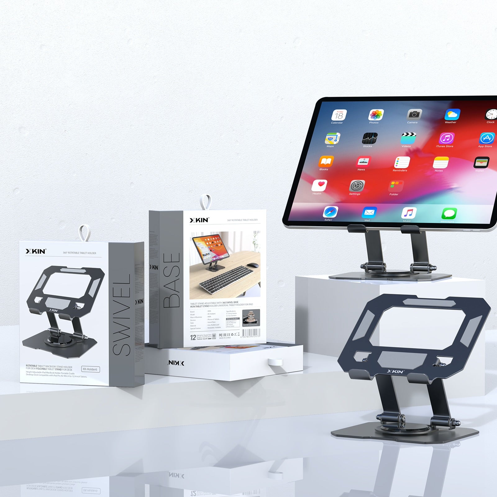Xkin iPad Desk Stand – Adjustable Tablet Holder for Desk, Office & Home