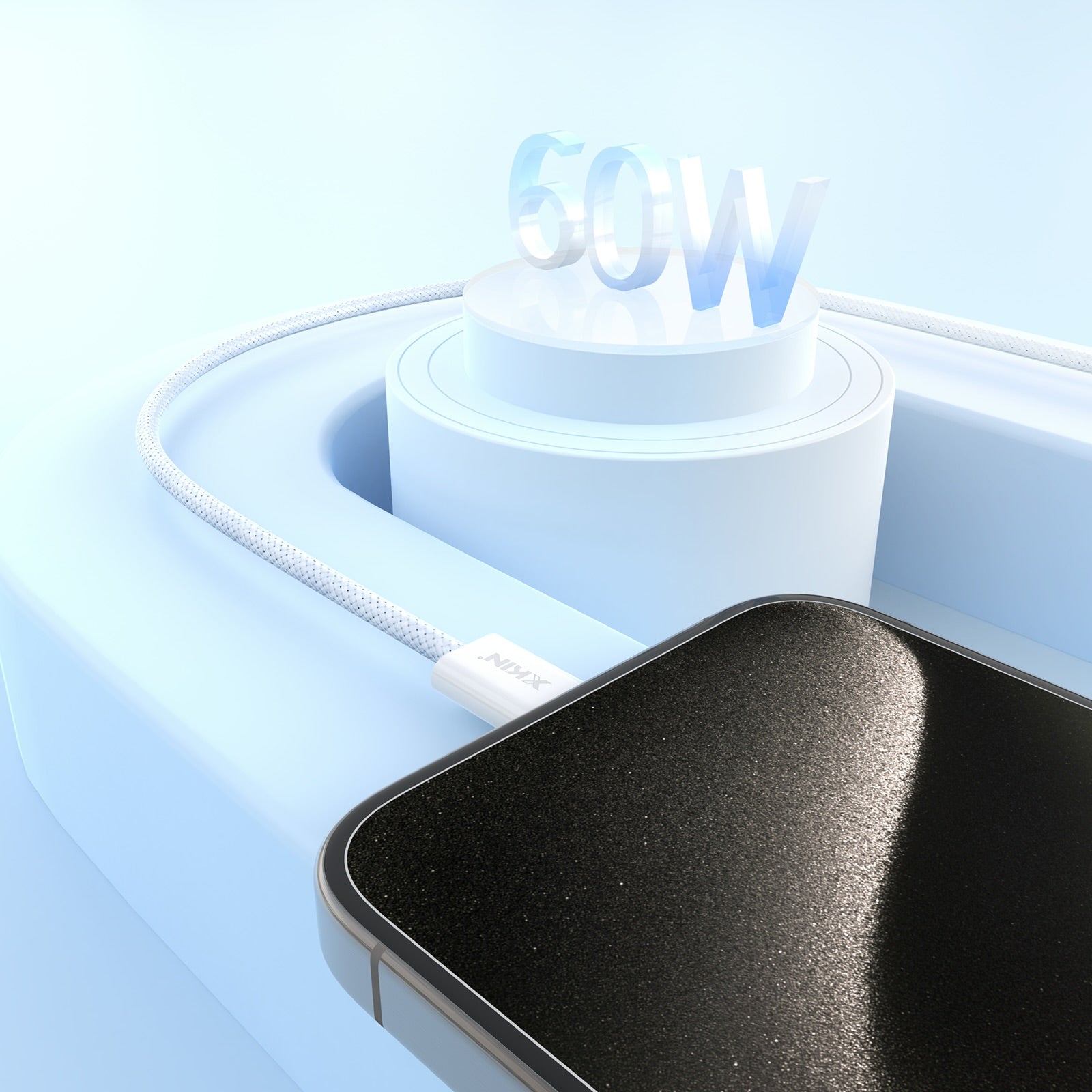 Xkin USB-C to USB-C 60W Cable – Fast Charging & High-Speed Data Sync Durable Cord