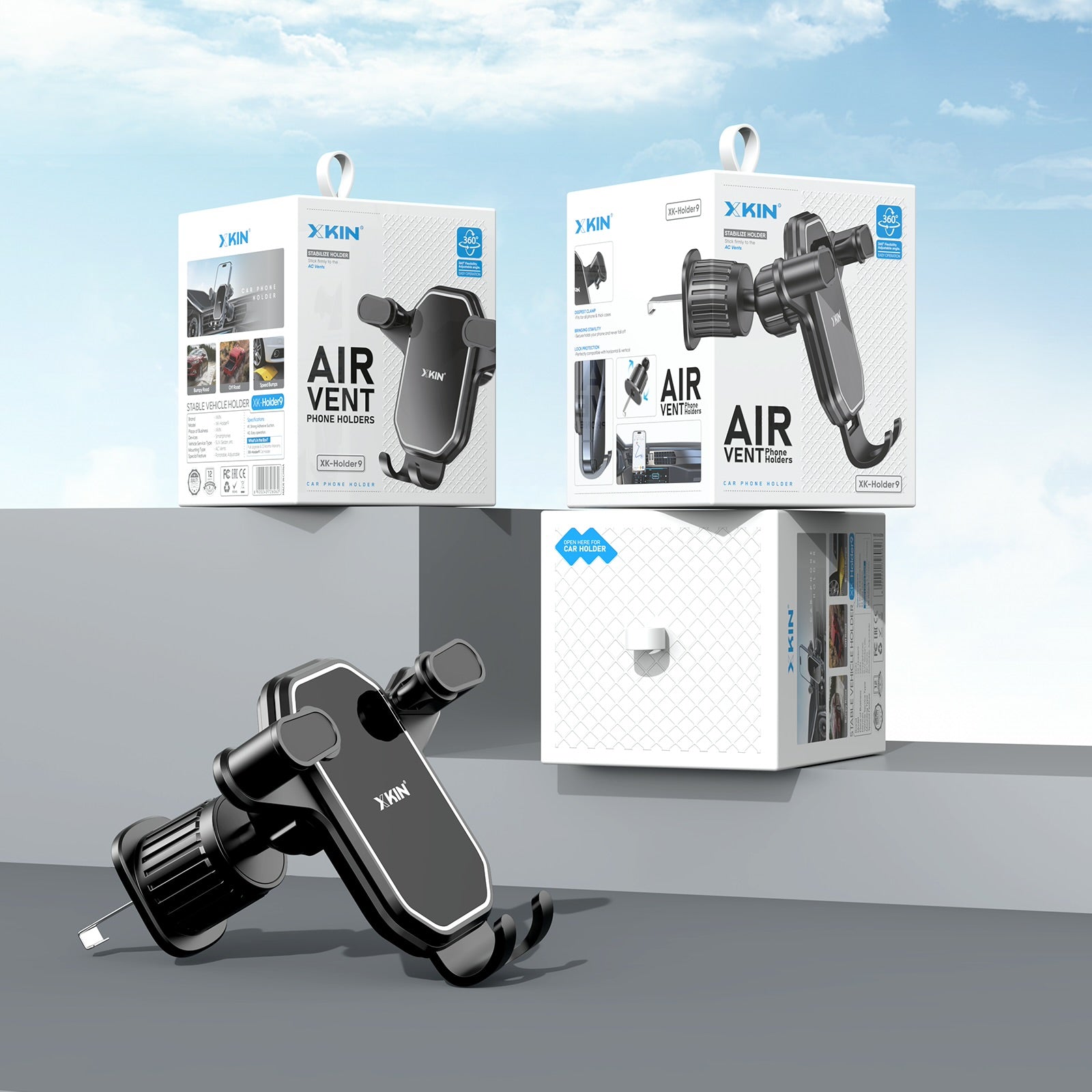 Xkin Air Vent Car Phone Holder – Stable 360° Adjustable Hands-Free Mount