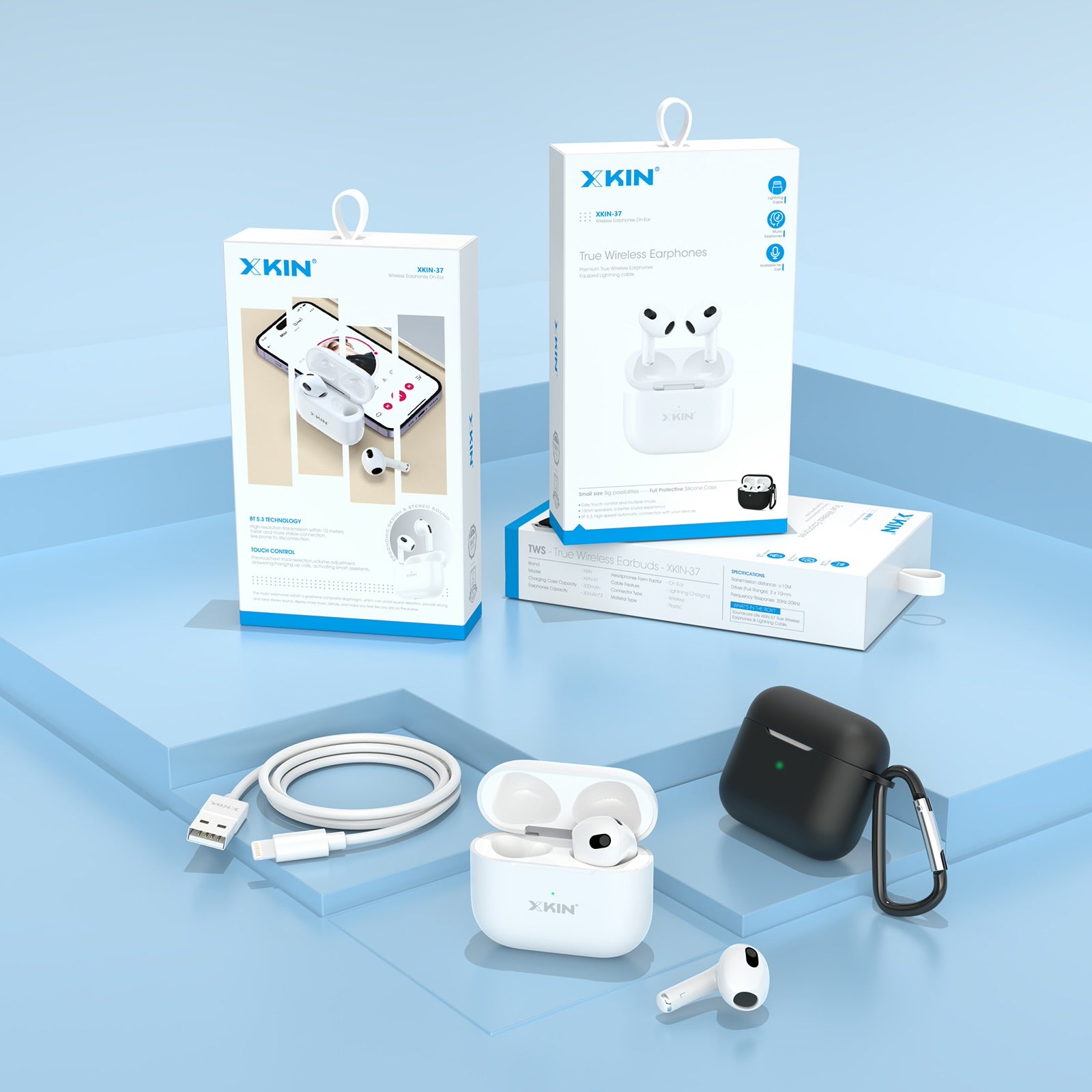 Xkin Wireless Earbuds – TWS Bluetooth 5.3 with Powerful Sound & All-Day Battery