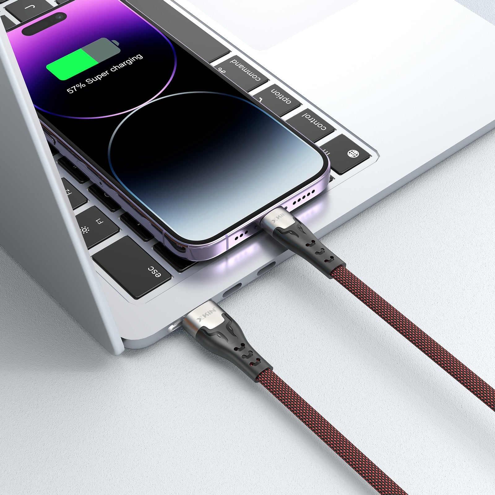 Xkin USB to 8-Pin Braided Cable – Durable Fast Charging & Data Sync Cord