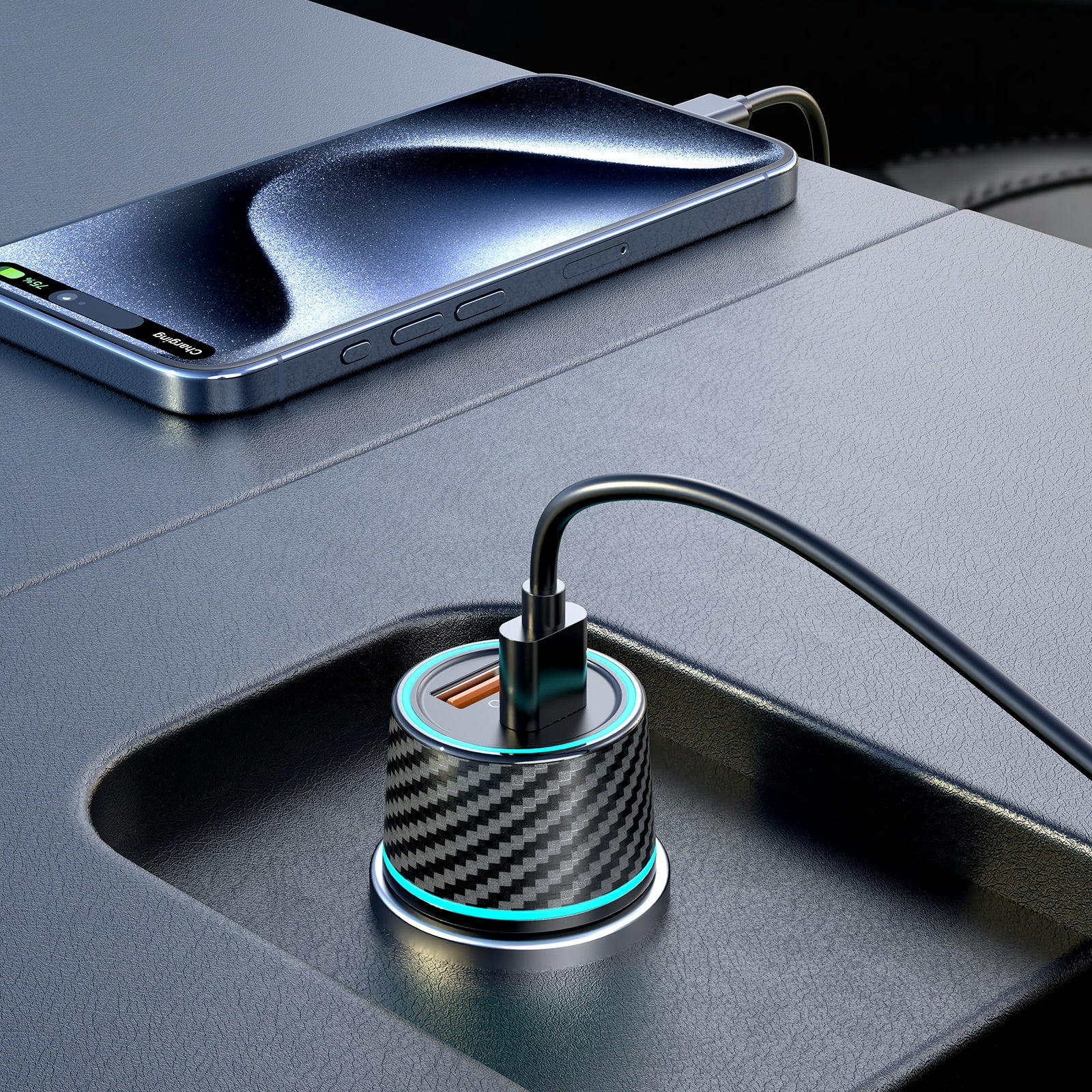 Xkin 48W Dual Port Car Charger – Fast Charging USB-C PD + QC3.0 Adapter