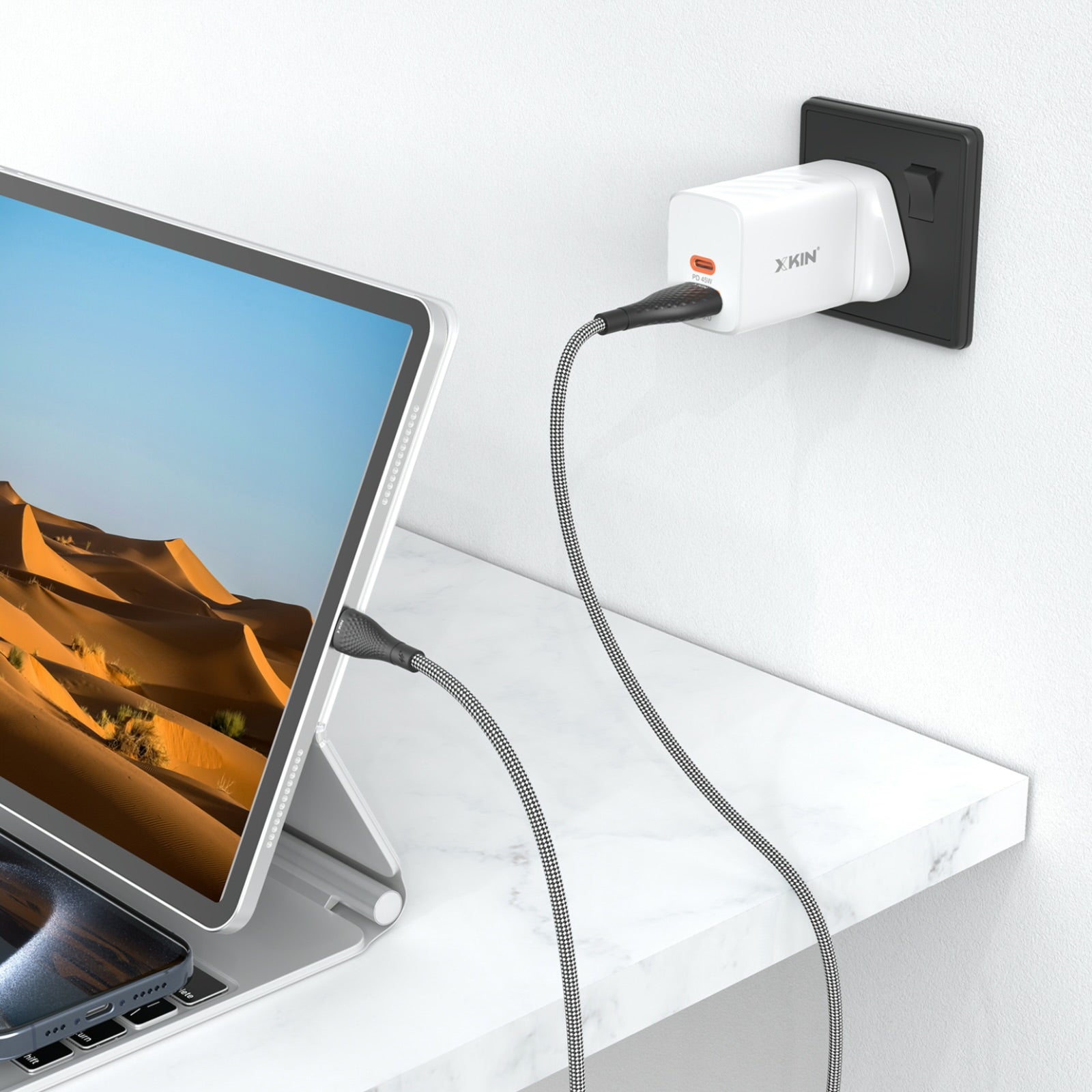 Xkin USB-A to USB-C 3A Cable – Fast Charging & High-Speed Data Sync Durable Cord
