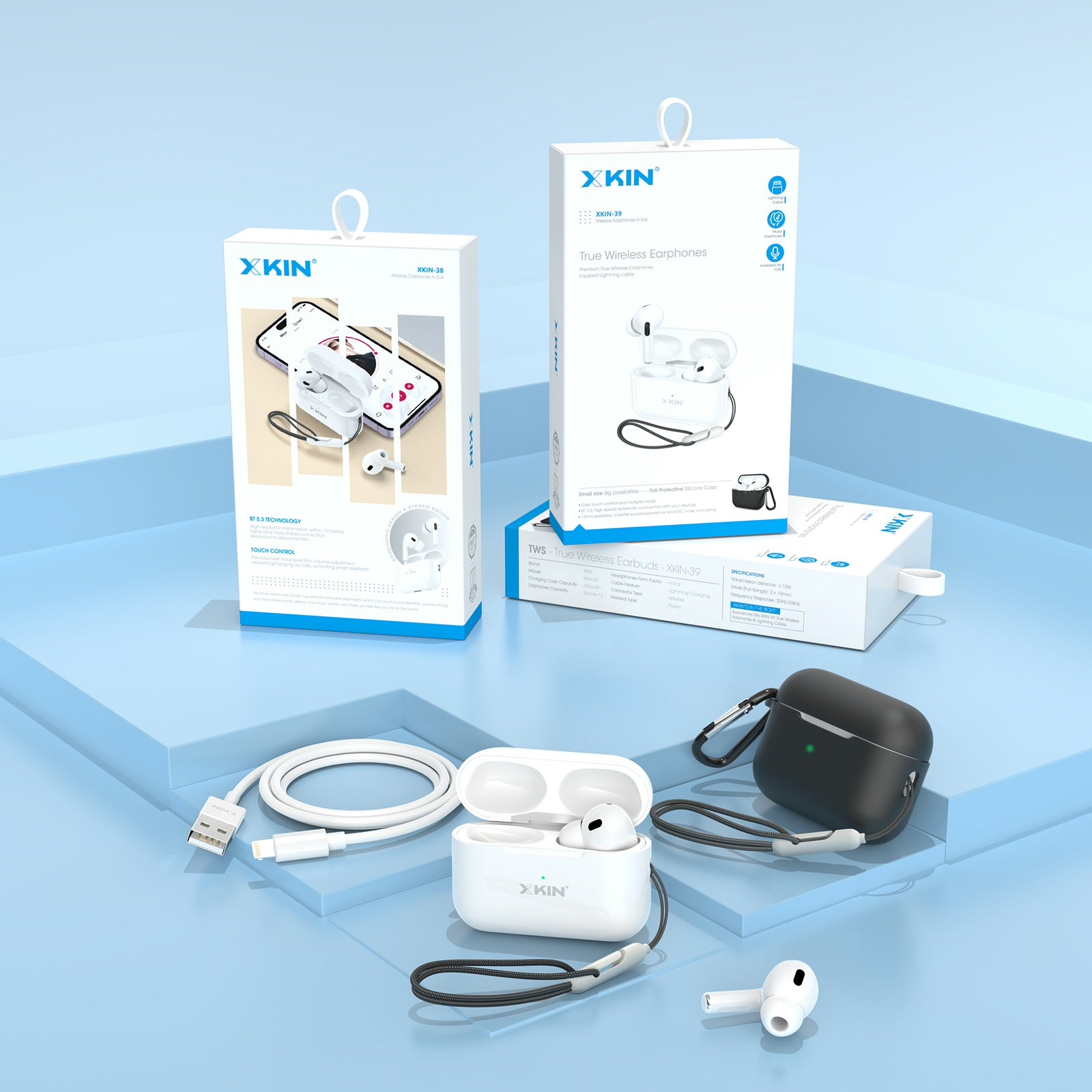Xkin TWS Wireless Earbuds with Charging Case – Bluetooth 5.3 | Hi-Fi Sound & Long Battery Life
