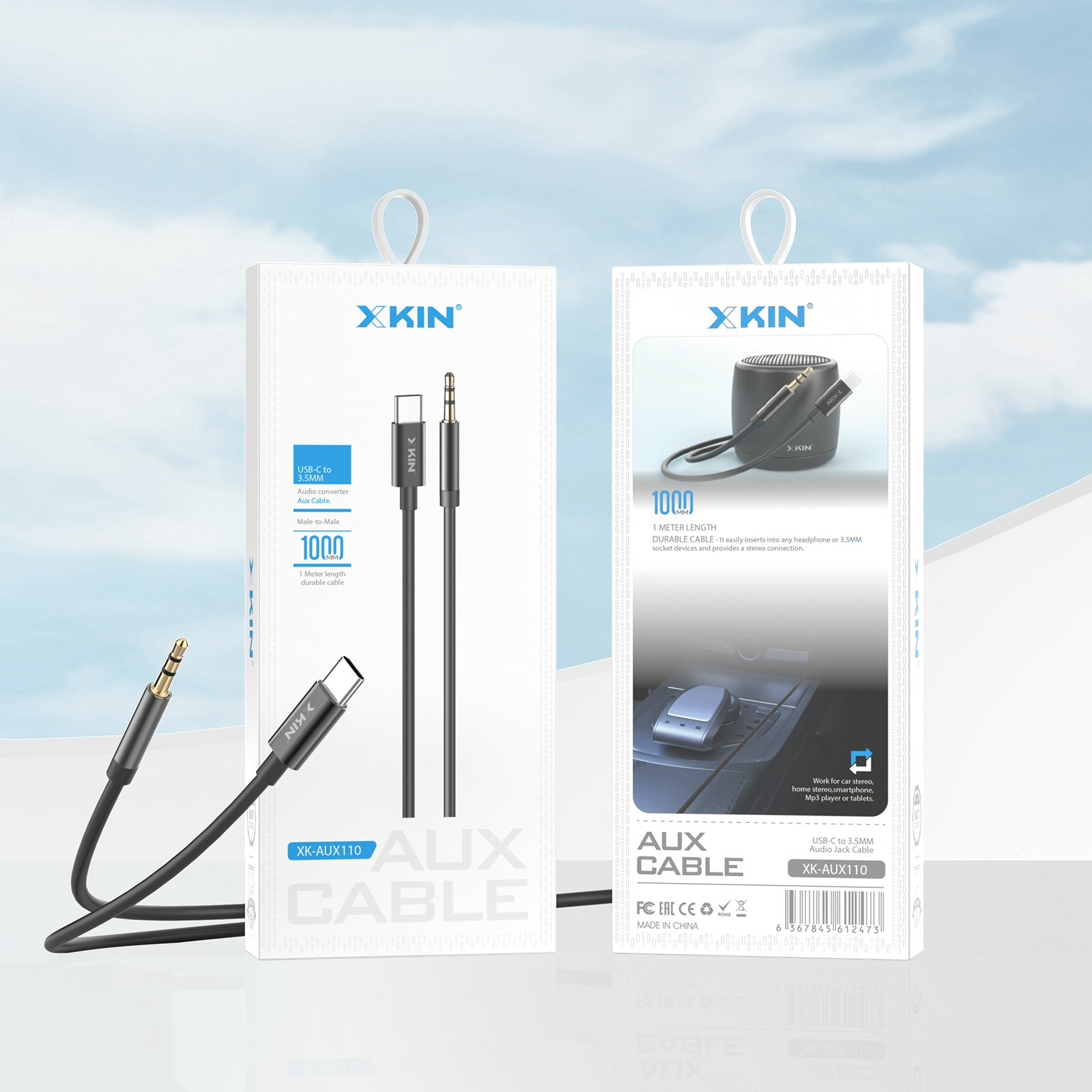 Xkin USB-C to 3.5mm Audio Cable – Type-C to AUX Headphone & Speaker Adapter