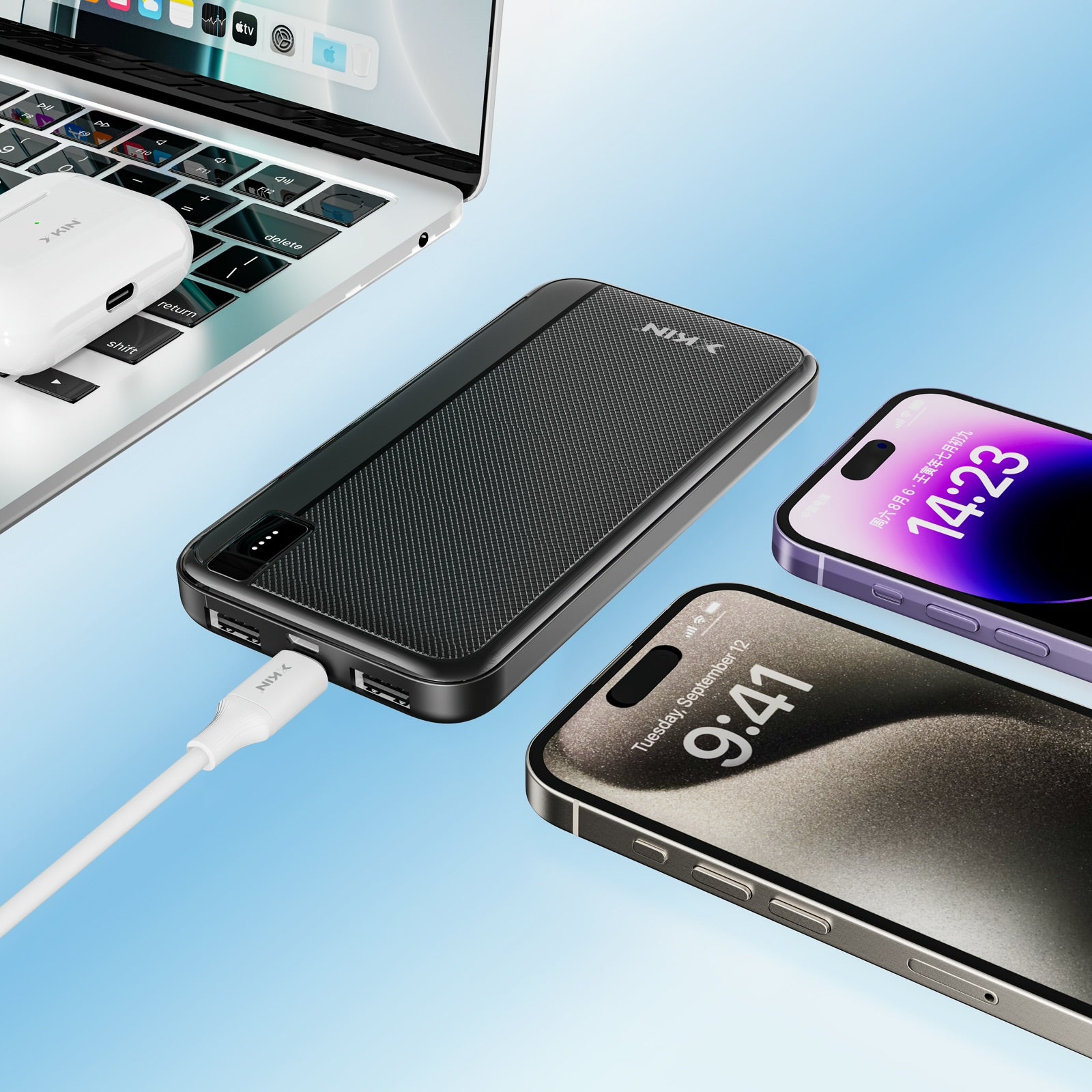 Xkin 5000mAh Slim Power Bank – Ultra-Portable Pocket Charger