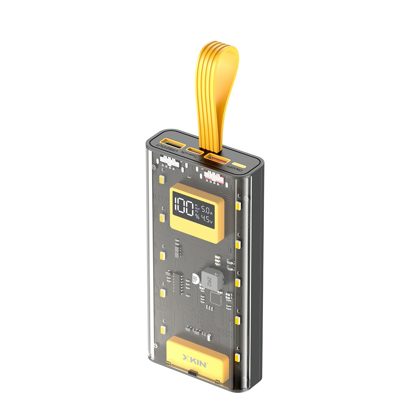 Xkin Power Bank with Fast Charging with Built-in Cables | Flashlight