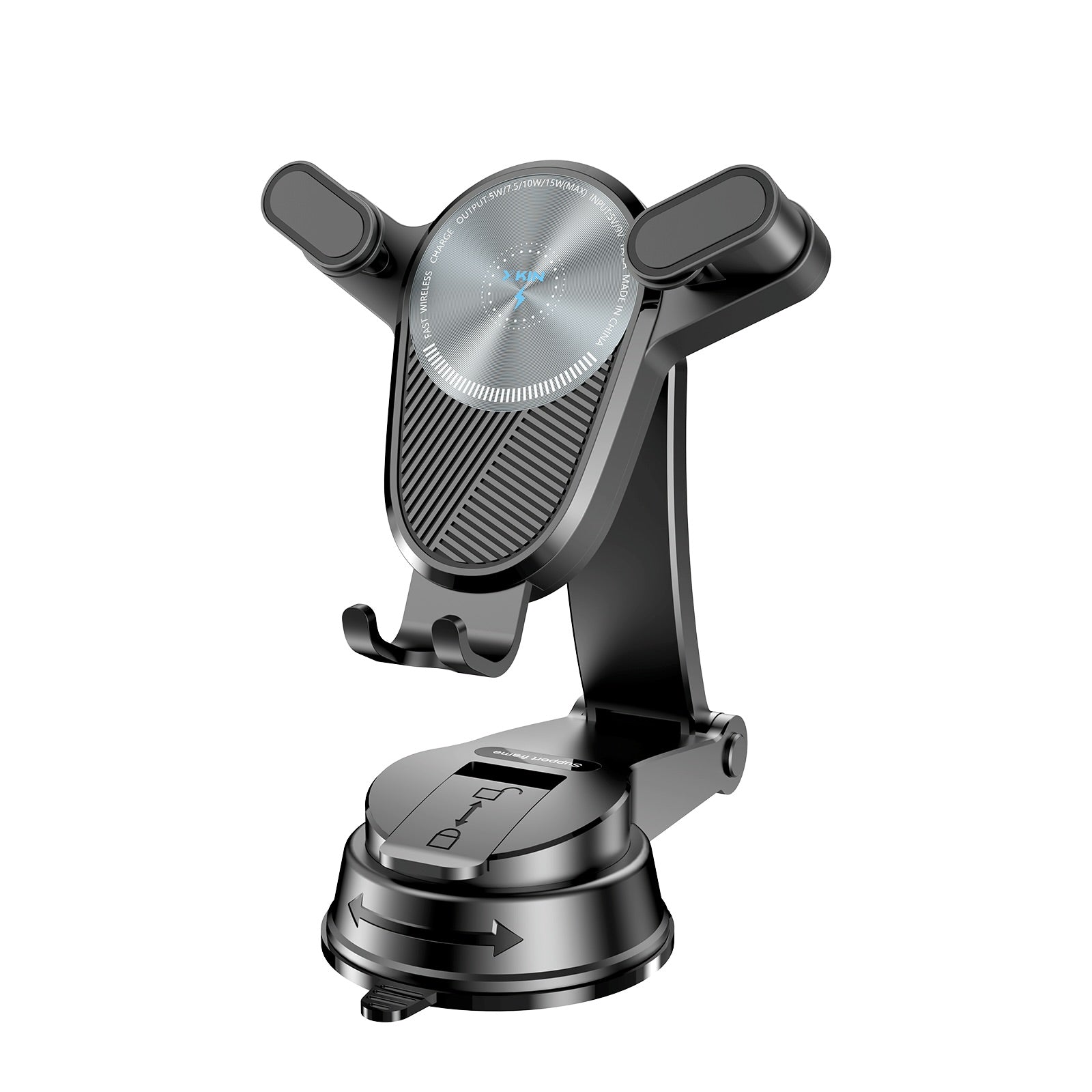 Xkin Wireless Charging Long Arm Car Phone Holder – 15W Fast Qi Mount