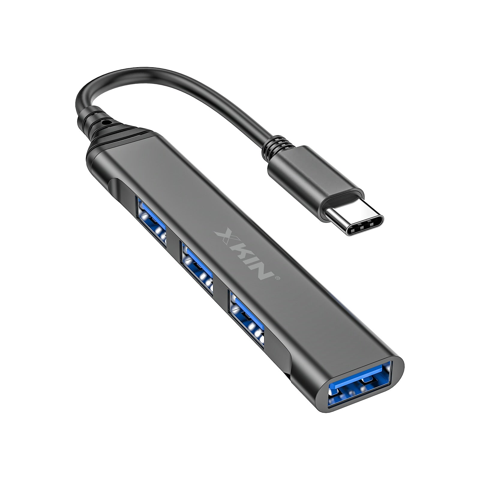 Xkin USB-C Hub – 4-Port USB 3.0 Multiport Adapter for Laptops & Tablets