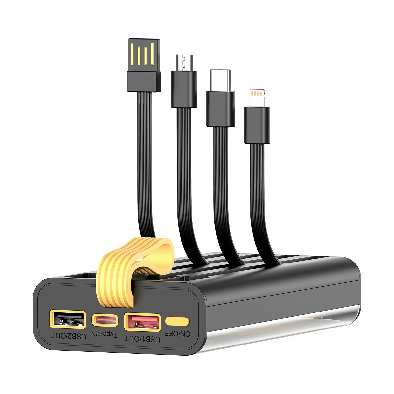 Xkin Power Bank with Fast Charging with Built-in Cables | Flashlight