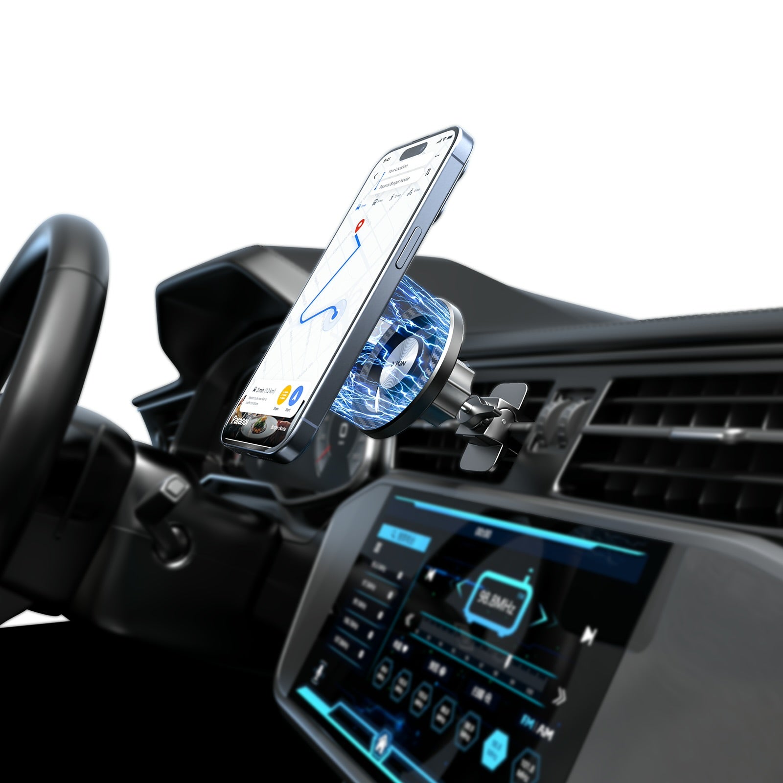Xkin Magnetic Air Vent Car Phone Holder – Compact 360° Hands-Free Mount