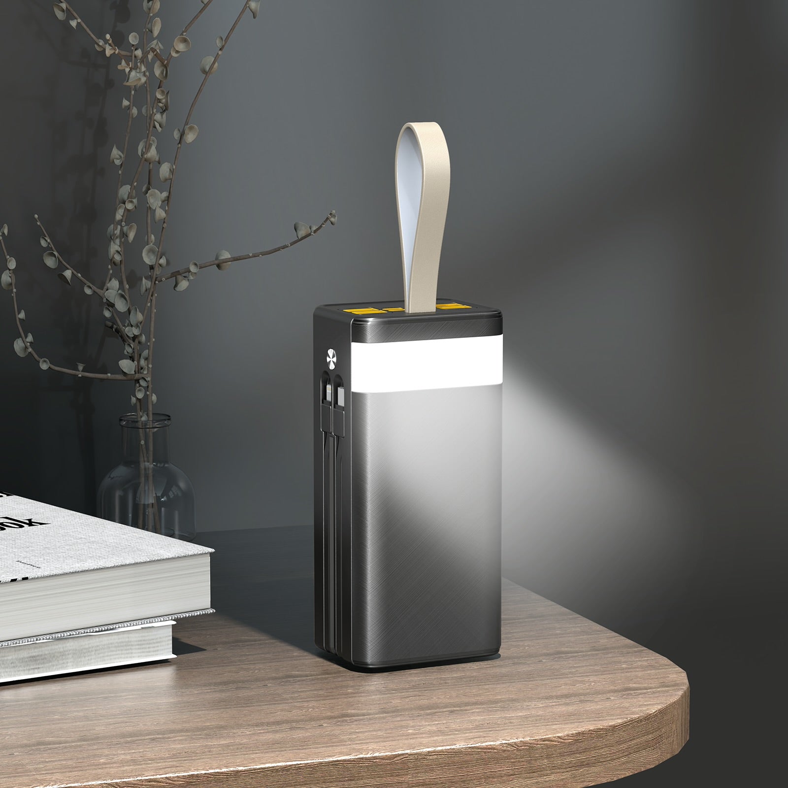 Xkin 40000mAh Super Fast 45W Power Bank with Built-in Cables | LED Light