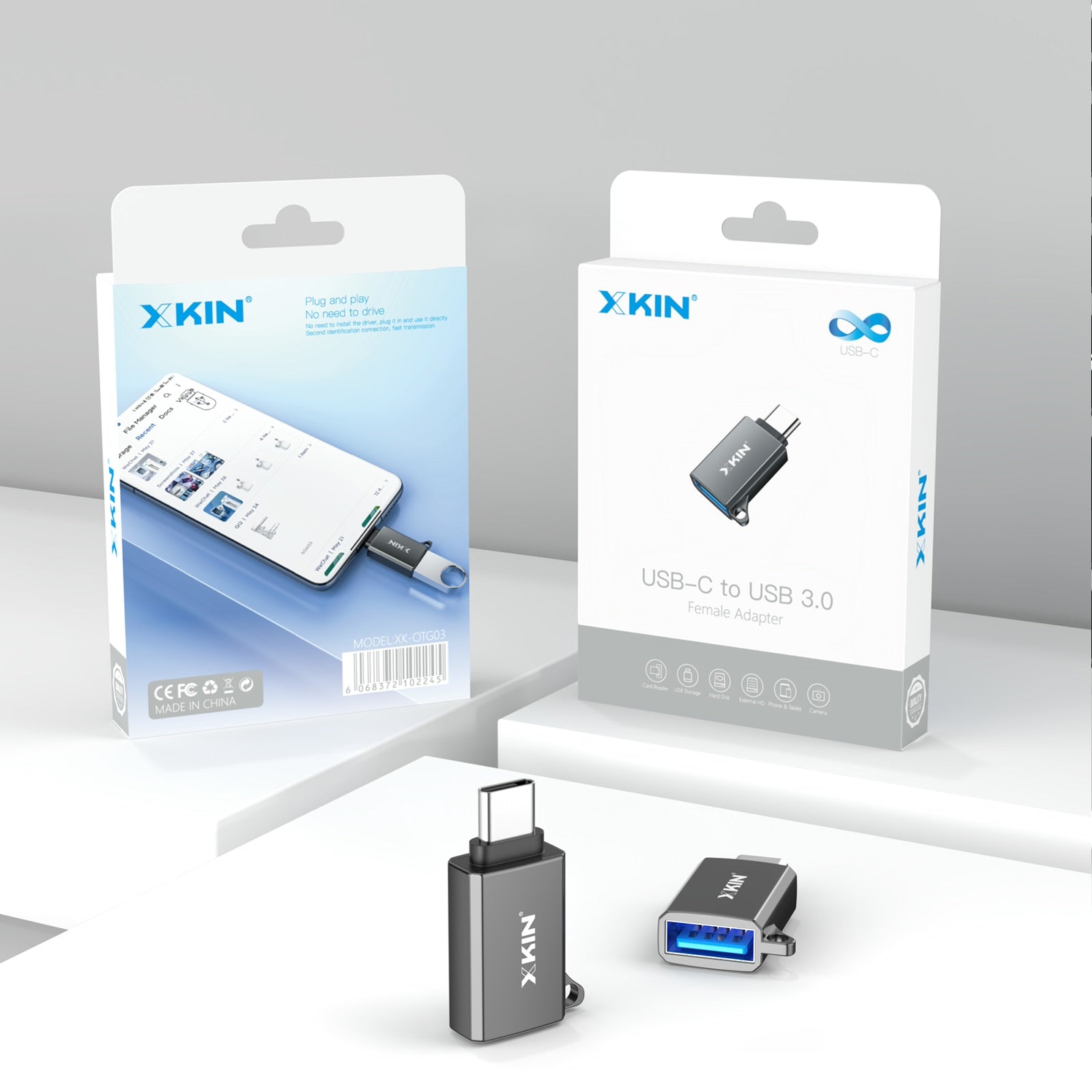 Xkin USB-C to USB OTG Adapter – Type-C Male to USB-A Female Converter