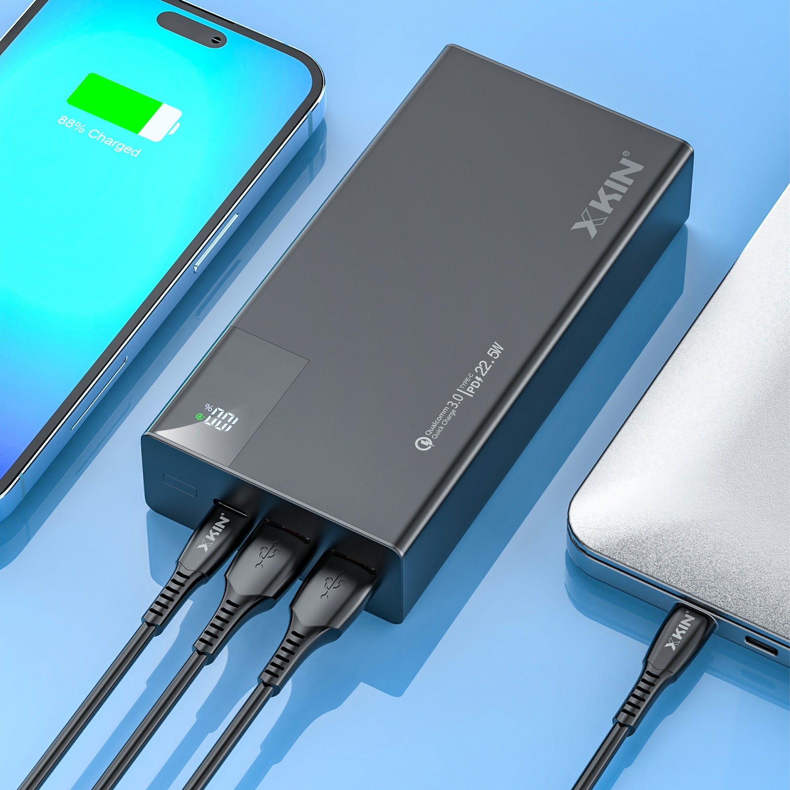 Xkin 20000mAh Power Bank with 65W Fast Charging | USB-C PD Portable Charger