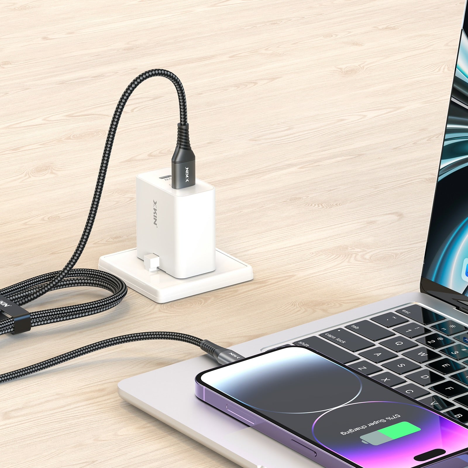 Xkin USB to 8-Pin Cable – Fast Charging & Data Sync for iPhone & iPad