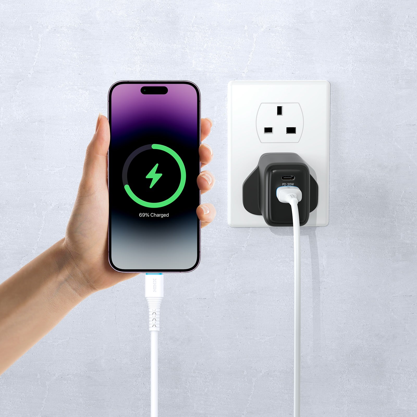 Xkin USB-A to 8-Pin Cable – Fast Charging & Data Sync Cord for iPhone & iPad