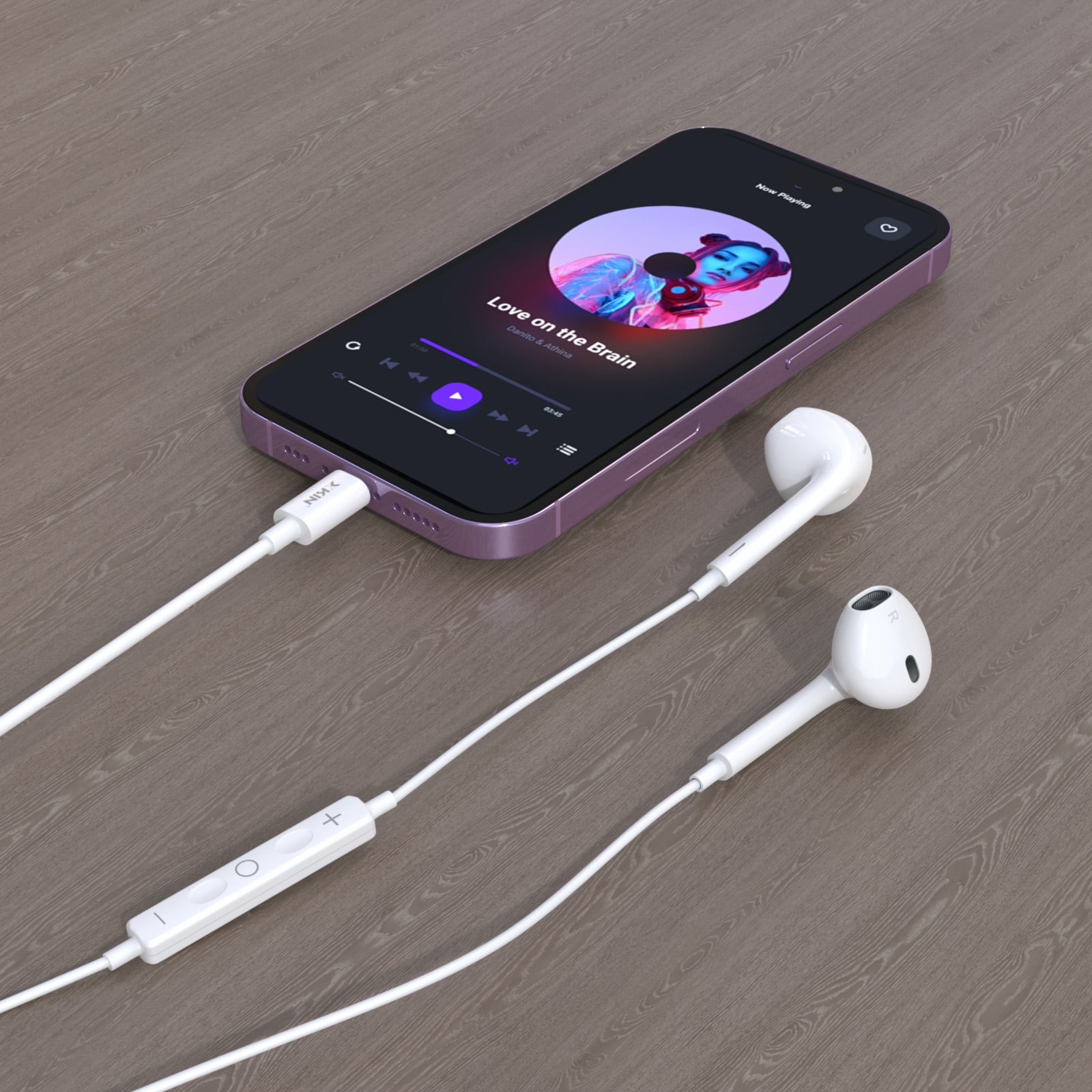 Xkin 8-Pin(For iPhone) Earphones – Wired In-Ear Headphones with Mic & Remote Control