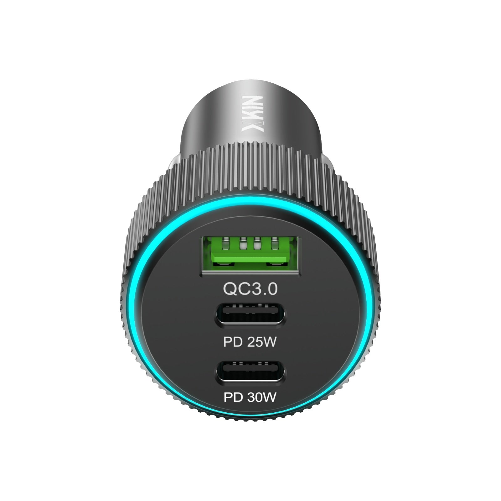 Xkin 68W Triple Port Car Charger – Dual USB-C PD + USB-A QC Fast Charging Adapter