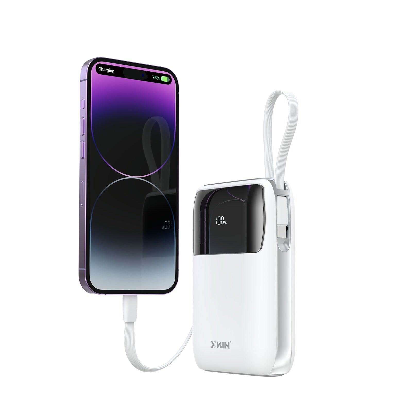 Xkin Ultra Fast 20000mAh Power Bank | Built-in Cables