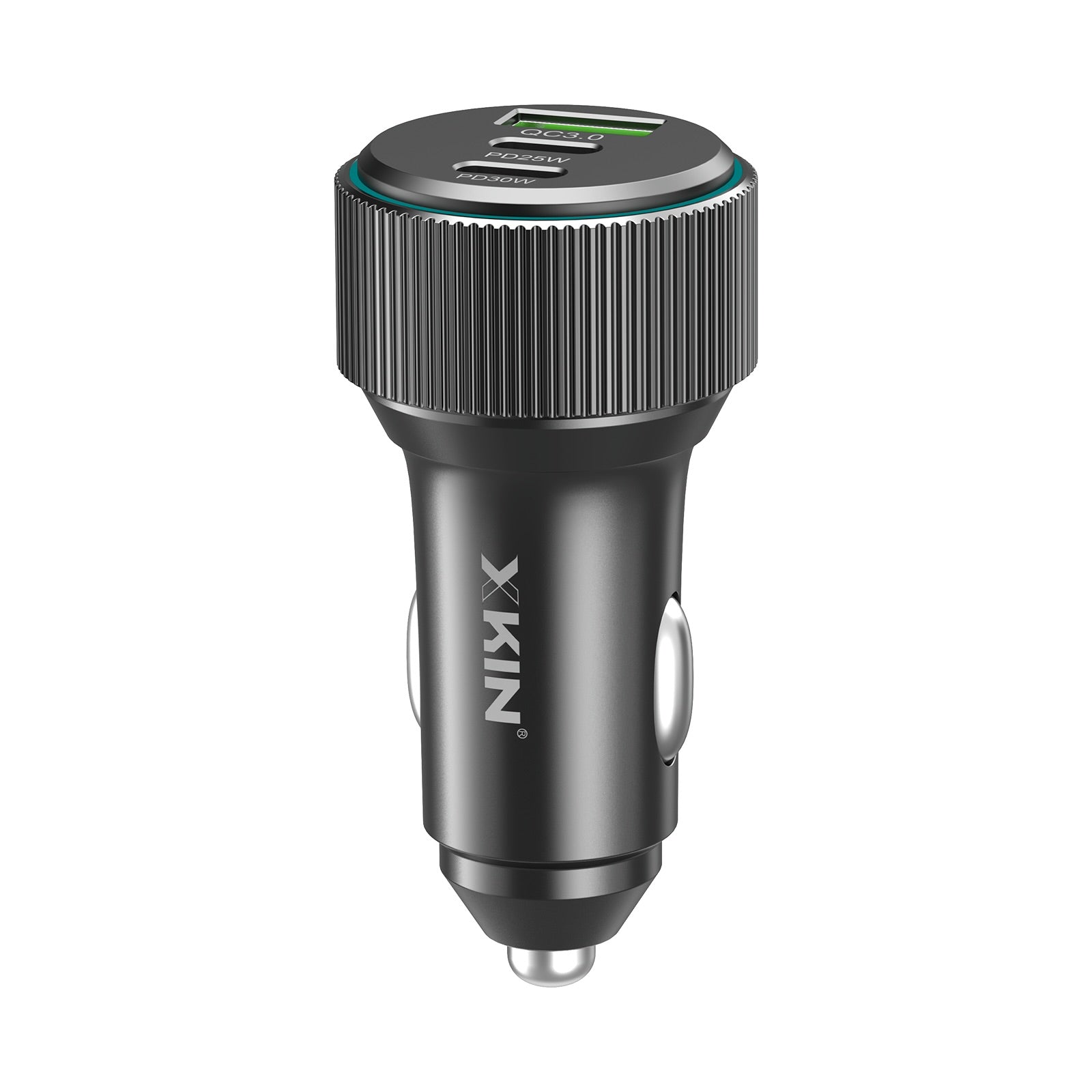 Xkin 68W Triple Port Car Charger – Dual USB-C PD + USB-A QC Fast Charging Adapter