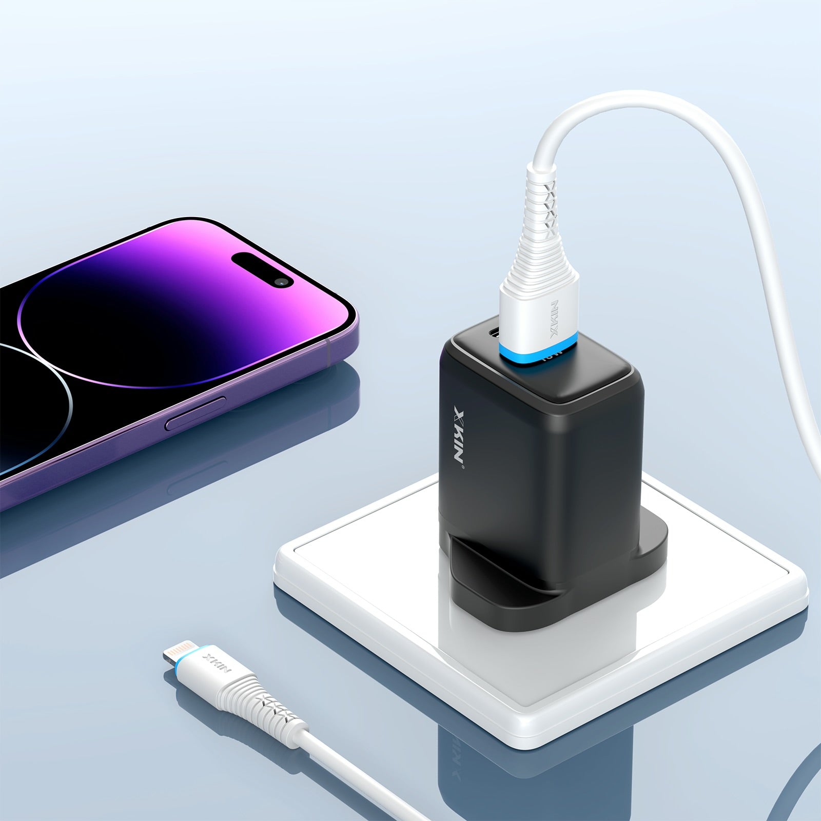 Xkin USB-A to 8-Pin Cable – Fast Charging & Data Sync Cord for iPhone & iPad