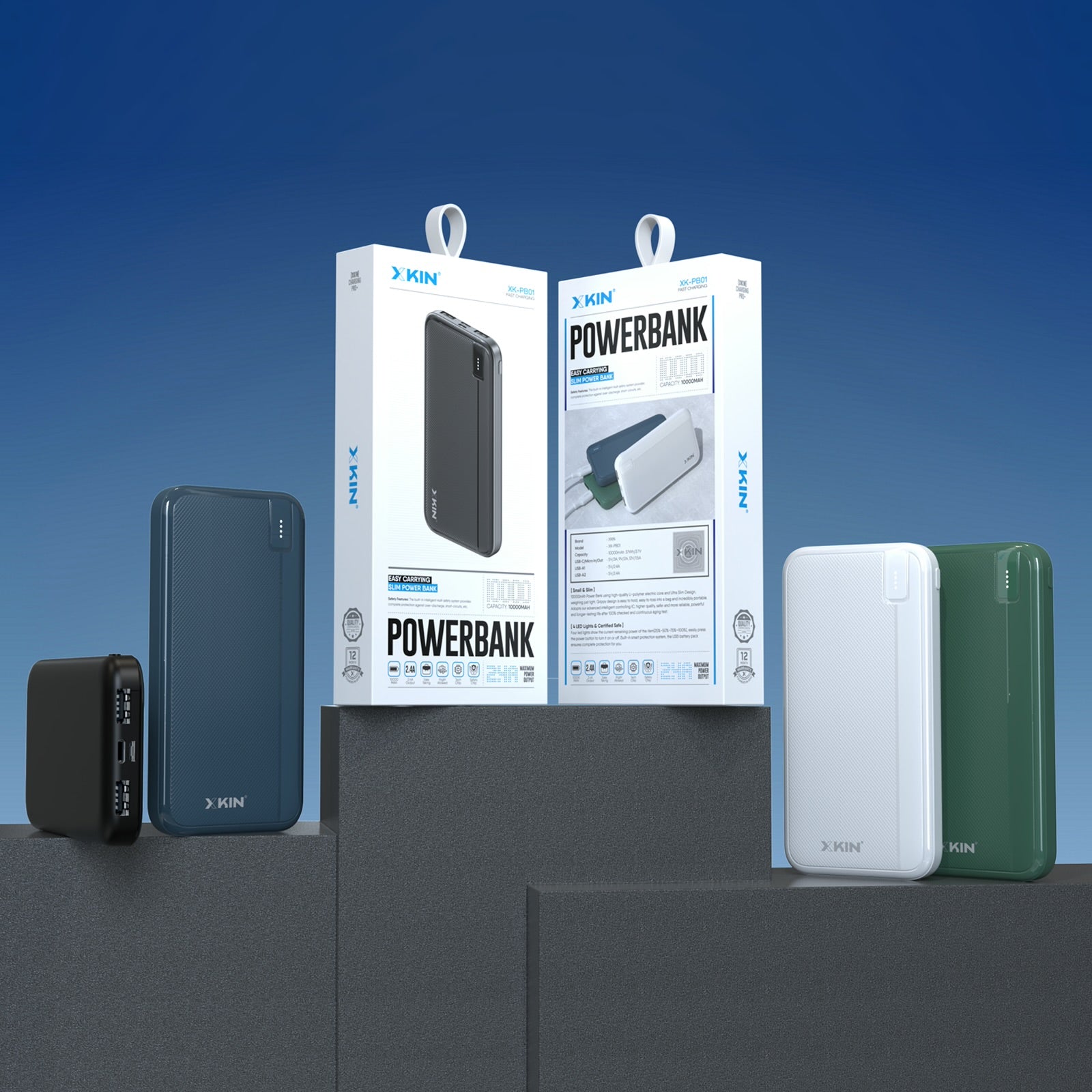 Xkin 5000mAh Slim Power Bank – Ultra-Portable Pocket Charger
