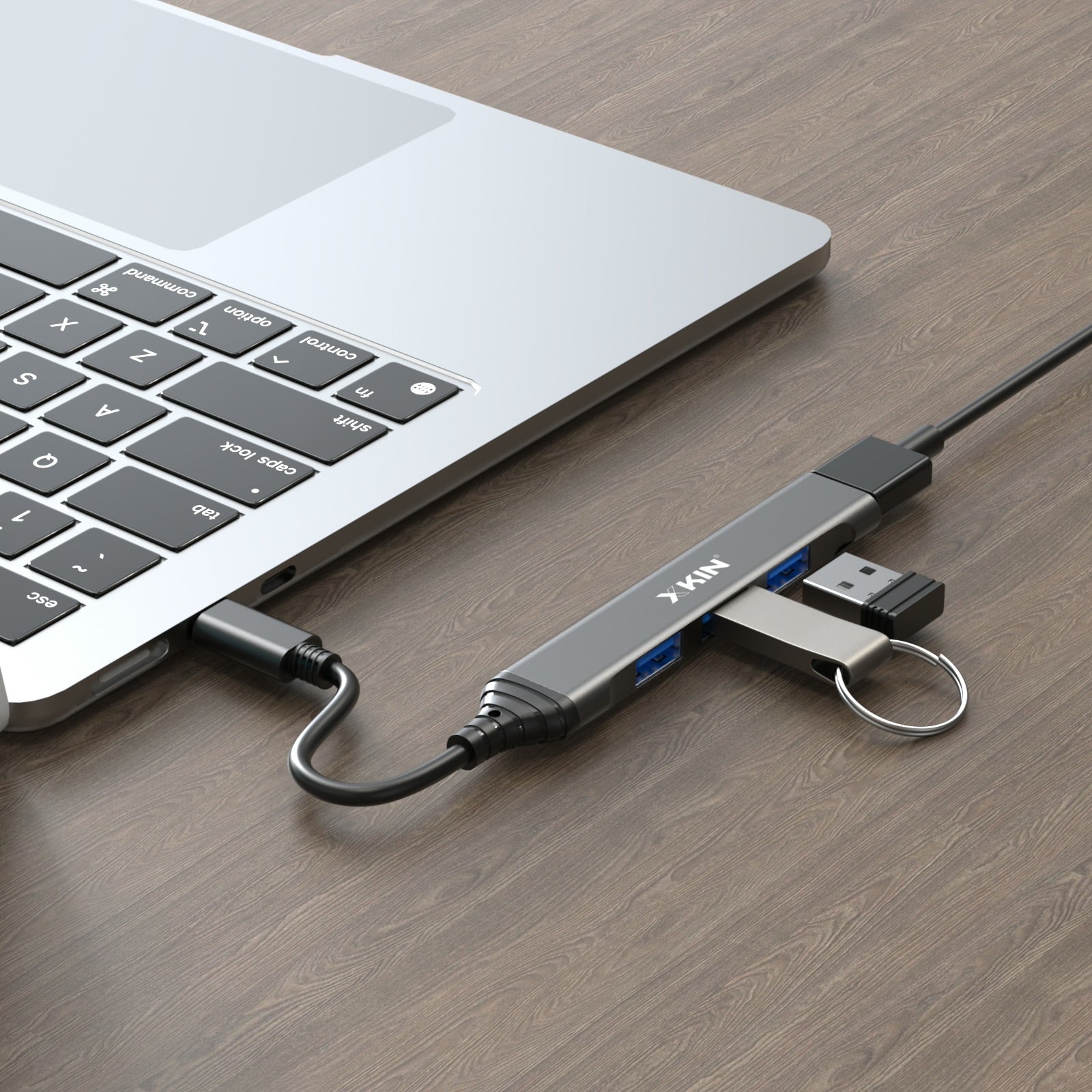 Xkin USB-C Hub – 4-Port USB 3.0 Multiport Adapter for Laptops & Tablets